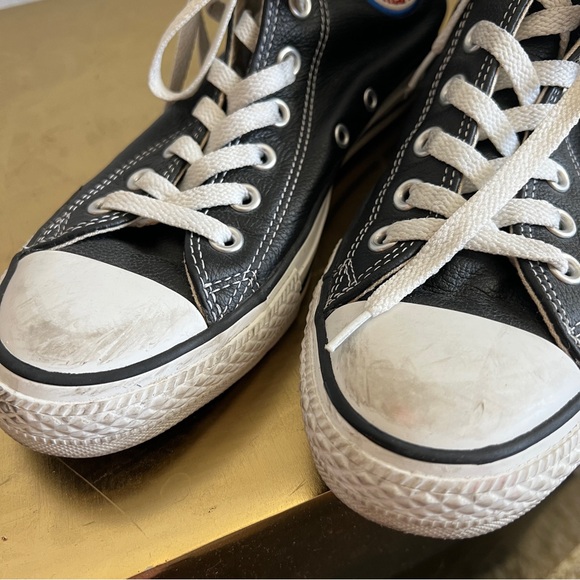 Converse Black Leather High-Top Sneakers 2000s Unisex - Picture 5 of 8